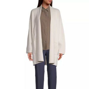 Long Silk-Blend Cardigan - Bone